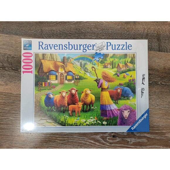 Ravensburger Happy Sheep Yarn Shop Puzzle 27x20 signed‎ by Nathanael Mortensen - Picture 1 of 3